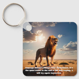 Majestic Lejon Courage Inspiring Gift Motivational Nyckelring