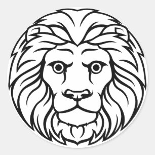Majestic Lejon Design Tee - fet och eldfast St Runt Klistermärke