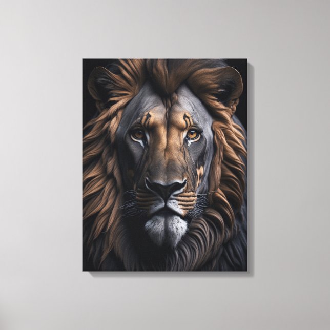 Majestic Lejon Gaze Canvastryck (Framsida)