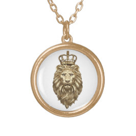 Majestic lejon guldpläterat halsband