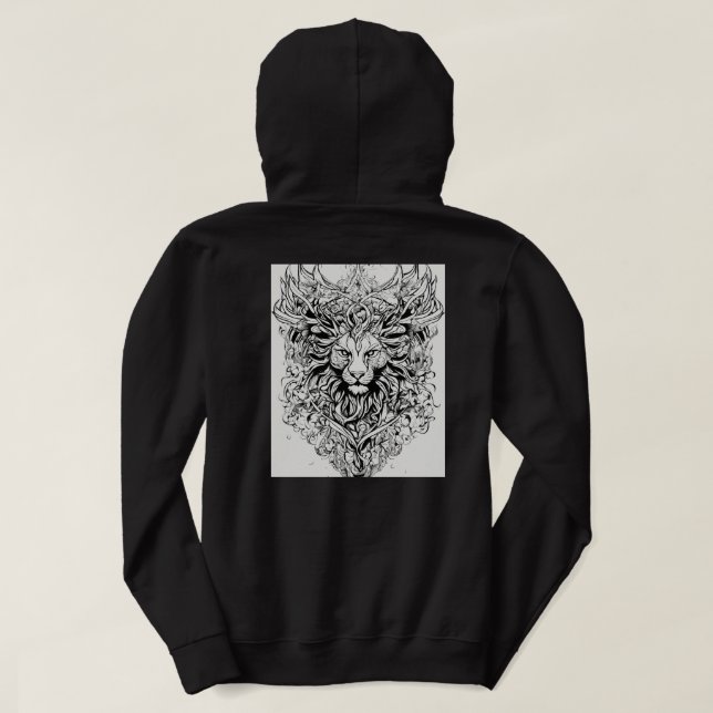 "Majestic Lejon Hoodie: Command Respect Hoodie (Design baksida)