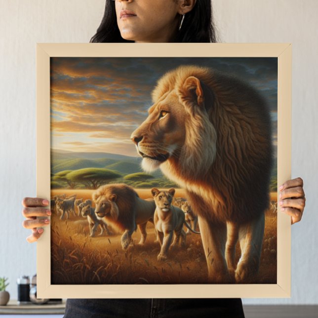Majestic Lejon och Playful Unge Poster (Skapare uppladdad)