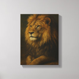 Majestic Lejon Porträtt Art med Regal Canvastryck