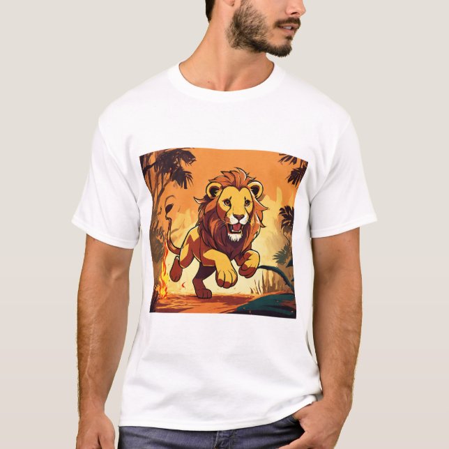 "Majestic Lejon - Roar of the Vild T-Shirt" T Shirt (Framsida)