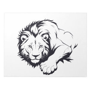 Majestic Lejon Silhouette in Bold Vector Art Anteckningsblock