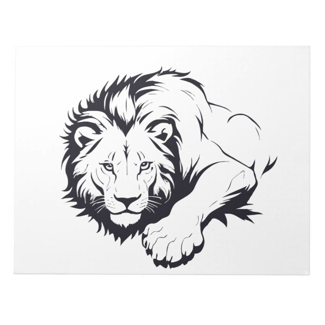 Majestic Lejon Silhouette in Bold Vector Art Anteckningsblock (Framsida)