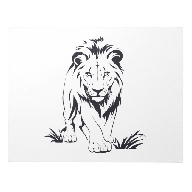 Majestic Lejon Silhouette in Bold Vector Art Anteckningsblock (Framsida)