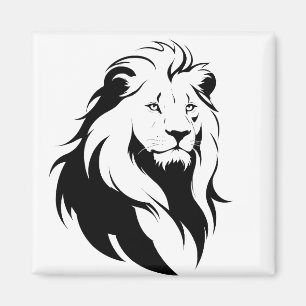 Majestic Lejon Silhouette in Bold Vector Art Magnet