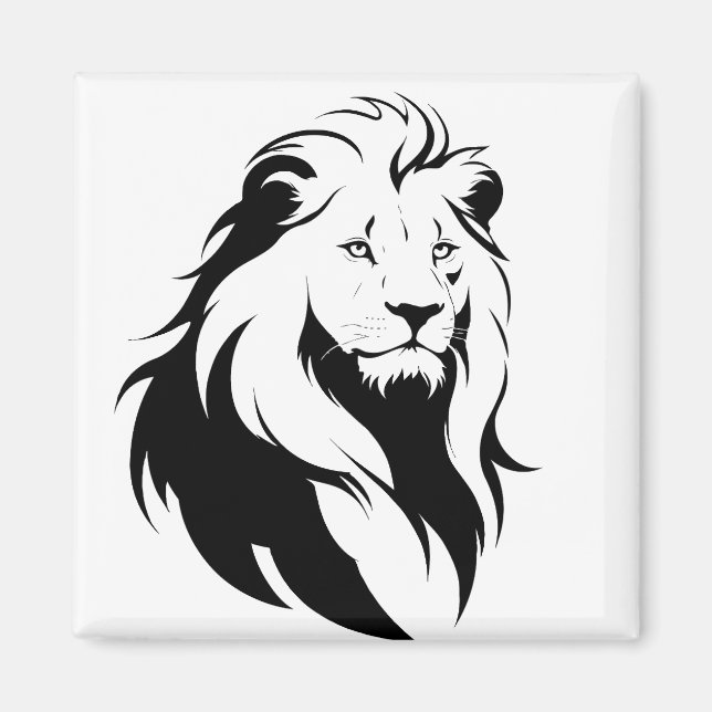 Majestic Lejon Silhouette in Bold Vector Art Magnet (Framsidan)