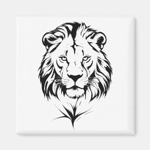 Majestic Lejon Silhouette in Bold Vector Art Magnet
