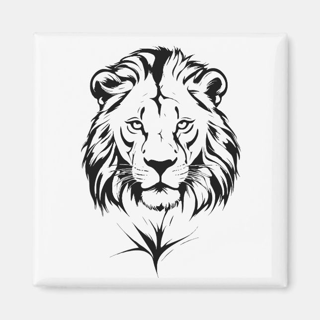 Majestic Lejon Silhouette in Bold Vector Art Magnet (Framsidan)
