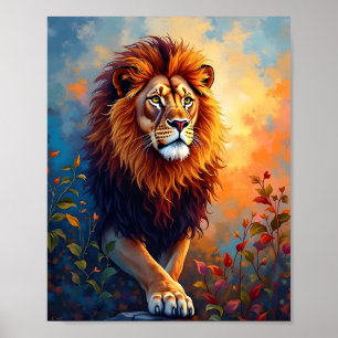 Majestic Lejonare Porträtt Poster