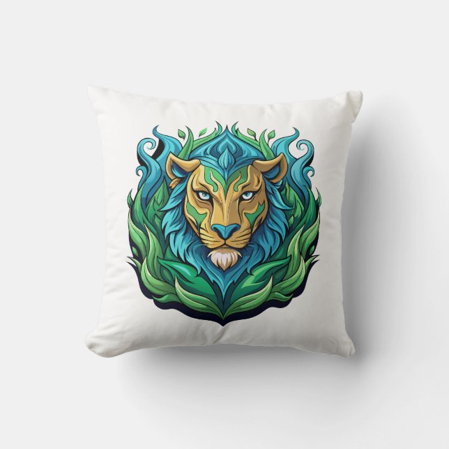 Majestic Lejonare Vector Art Dekorativ kudde - Hom (Framsida)