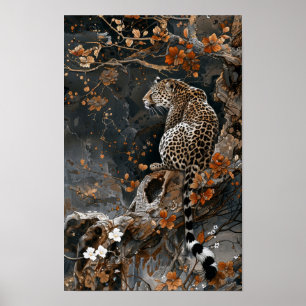 Majestic Leopard CalliGrapd Poster