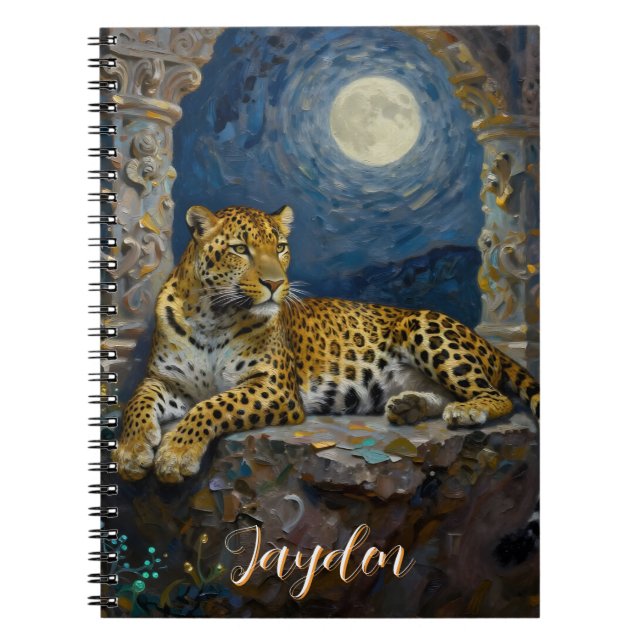Majestic Leopard on Cliff Ledge Personalized Anteckningsbok (Framsidan)