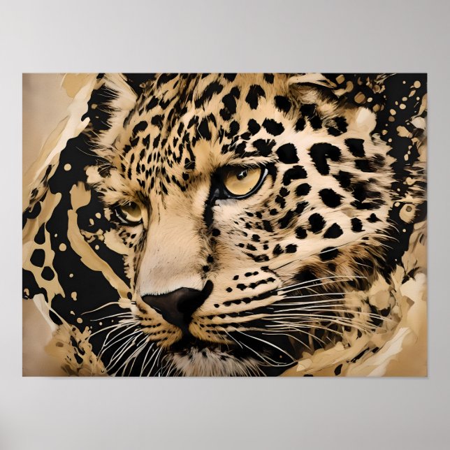 Majestic Leopard Wall Art - Vild Elegance Poster (Framsidan)