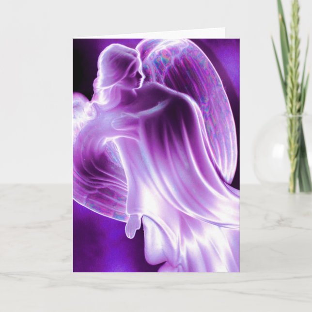 Majestic Lila Angel Greeting Card Kort (Framsida)