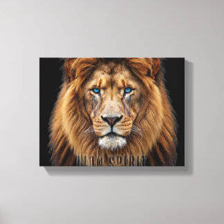 Majestic Lion Face with Blue Eyes | Wildlife Anima Canvastryck