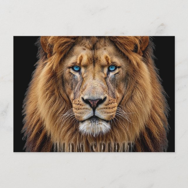 Majestic Lion Face with Blue Eyes | Wildlife Anima Meny (Framsida)
