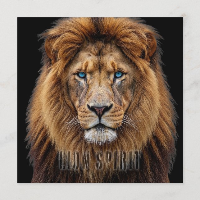 Majestic Lion Face with Blue Eyes | Wildlife Anima Program (Framsida)