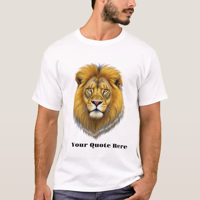 Majestic Lion Head – Fierce & Powerful Animal  T Shirt (Framsida)