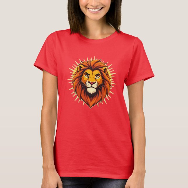 Majestic Lion – King of Power and Authority T Shirt (Framsida)