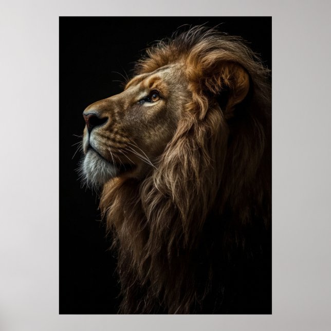 Majestic Lion Profile Dramatic Wildlife Portrait Poster (Framsidan)