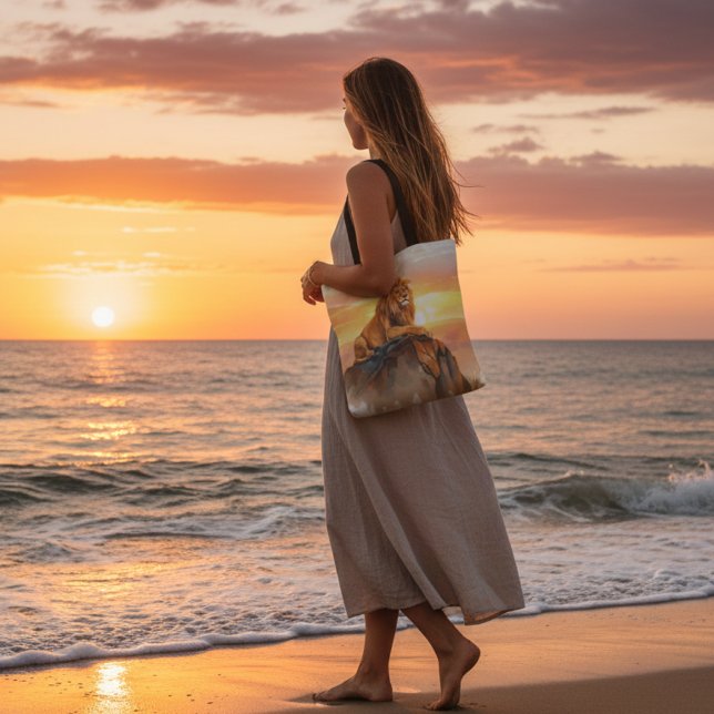 Majestic Lion Sunset - KIng of the Jungle Safari Tygkasse (Skapare uppladdad)