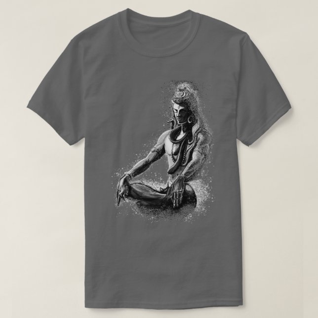 Majestic lord Shiva i Eternmeditation Black och T Shirt (Design framsida)