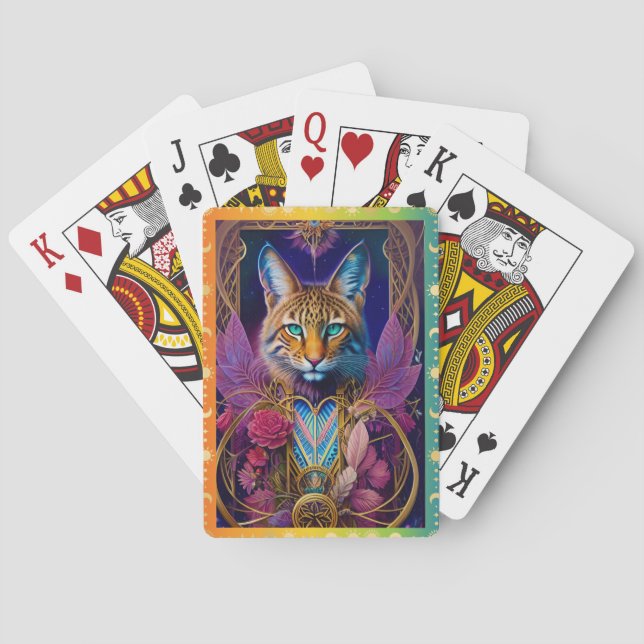 Majestic Lynx Art Games Illustrated Spirit Animal Casinokort (Baksidan)