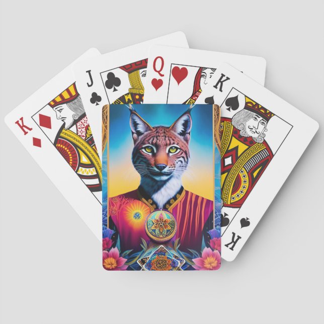 Majestic Lynx Games Art Illustrated Spirit Animal Casinokort (Baksidan)