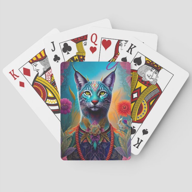 Majestic Lynx Poker Art Illustrated Spirit Animal Casinokort (Baksidan)