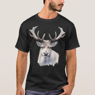 Majestic Magnificent Reindeer Realistic Rener W T Shirt