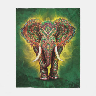 Majestic Mandala Elephant Fleecefilt