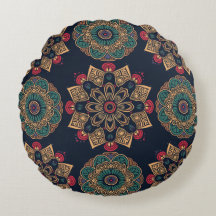 Majestic Mandala Muse Round Pillow