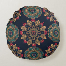 Majestic Mandala Muse Round Pillow Rund Kudde