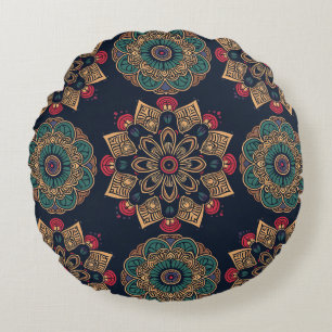Majestic Mandala Muse Round Pillow Rund Kudde