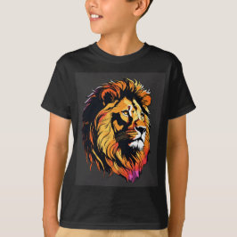 "Majestic Mane:Exklusiv Lejon Head T-Shirt Design"