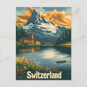 Majestic Matterhorn: Lakeside Bliss i Schweiz Vykort