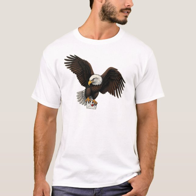Majestic Messenger: Eagle Sticker T-Shirt (Framsida)