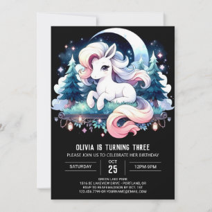 Majestic Modern Horse Birthday Inbjudningar
