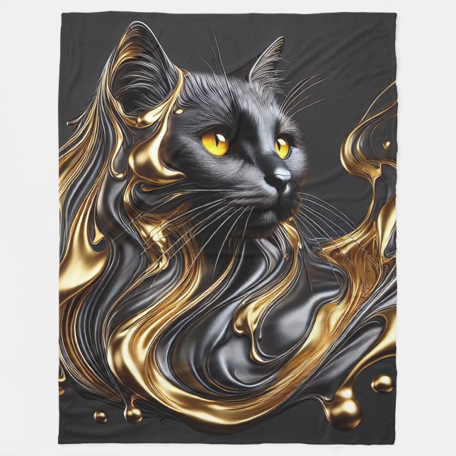 Majestic Molten Guld Cat Fleece Blanket (Framsidan)