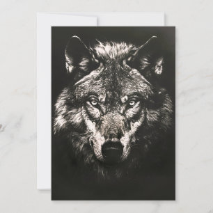 Majestic Monochrome Vild Varg Julkort