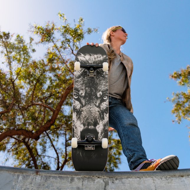 Majestic Monochrome Vild Varg Mini Skateboard Bräda 18,5 Cm (Utomhus 1)