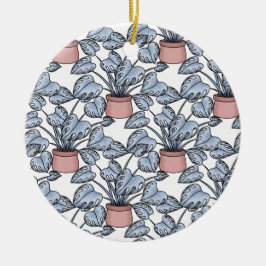 Majestic monstera julgransprydnad keramik