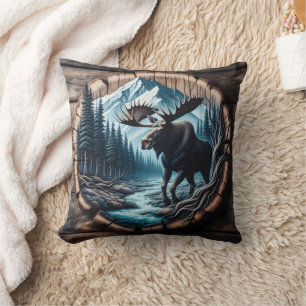 Majestic Moose by Stream in Mountain Ligcape Kudde