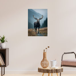 Majestic Moose i bergsdalen Poster