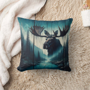 Majestic Moose Overlook Serene River Ligcape Kudde