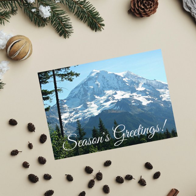 Majestic Mount Rainier Photo Helgkort (In Situ)