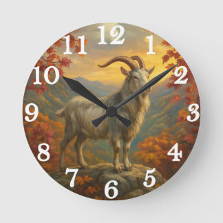 Majestic mountain goat autumn scene rund klocka